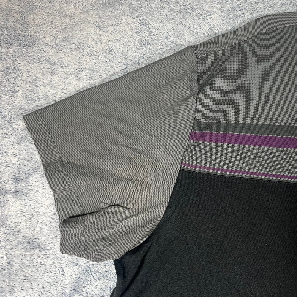 TravisMathew Mens XXL TPC San Antonio Pima Cotton Blend Golf Polo Black Grey - Picture 3 of 16